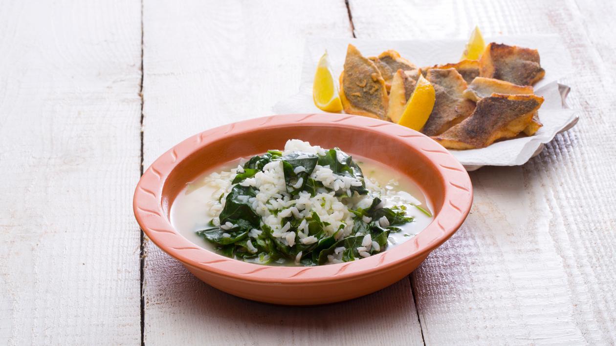 Arroz de Grelos com Peixe Frito