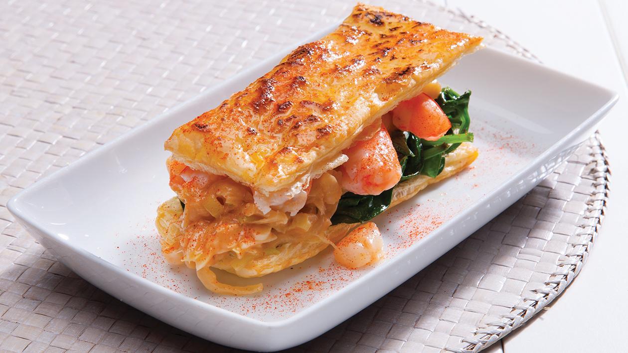 Mil Folhas de Amêijoa com Camarão