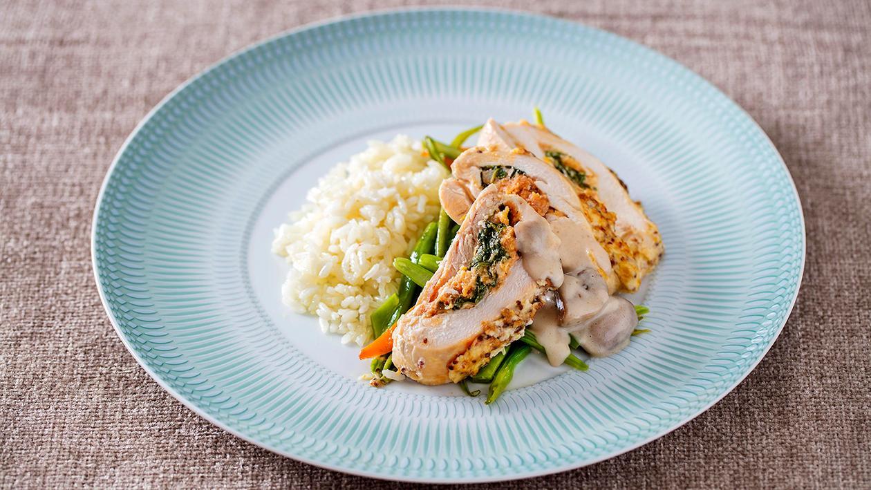 Peitos de Frango Recheados Gratinados