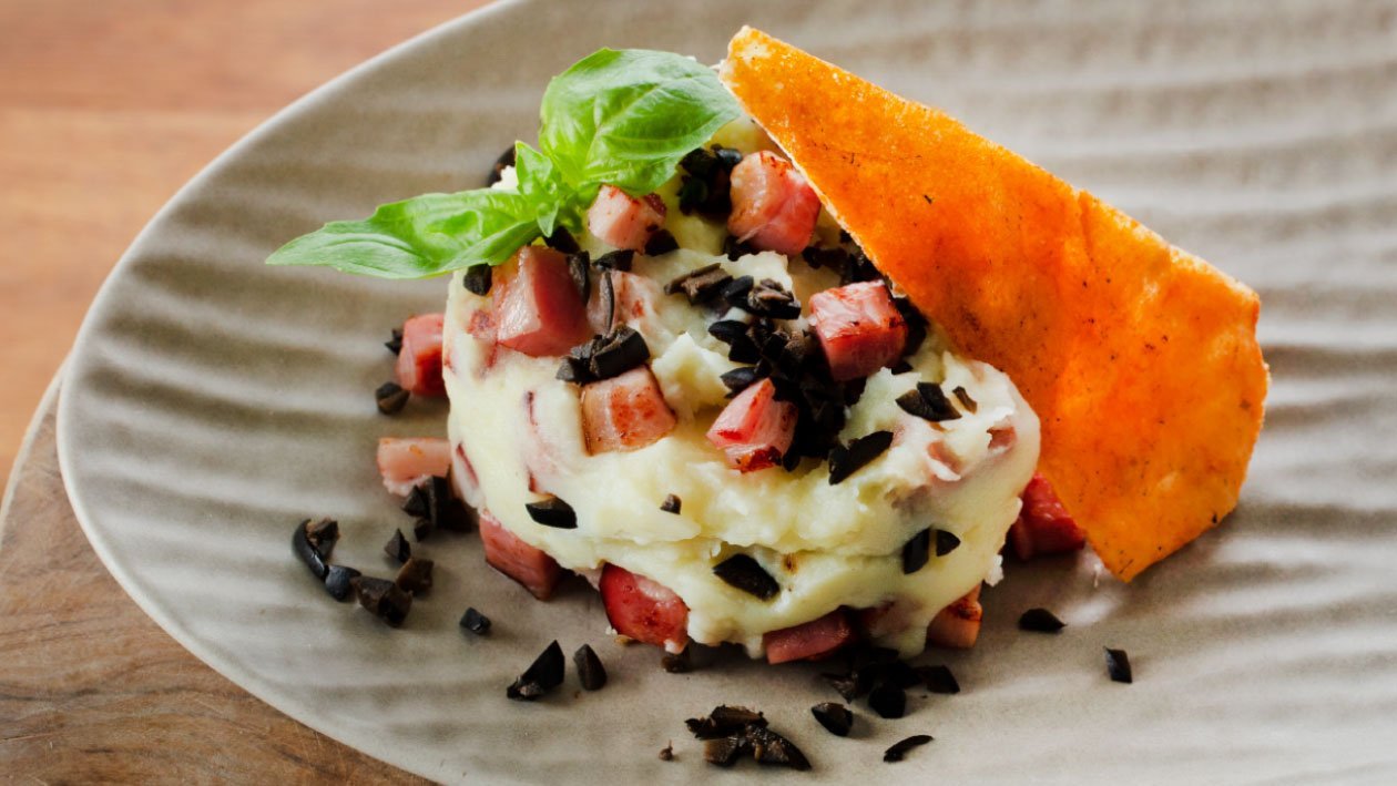 Puré de Batata com Bacon e Queijo Flamengo