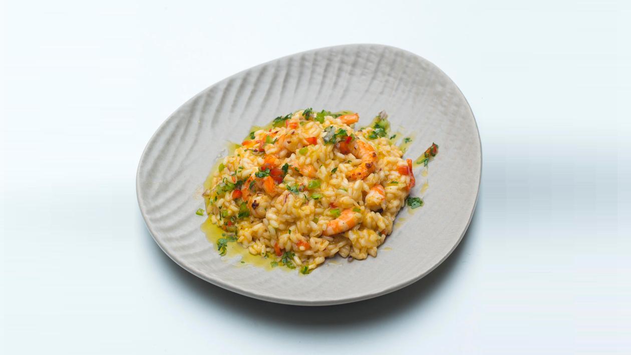 Risotto de Caril com Camarão
