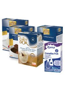 12 X Rama Cremefine 31% multiple aplicatii + 4 x Deserturi (Carte D'or Mousse Ciocolata alba, Carte D'or Mousse cu Ciocolata, Carte D'or Panna Cotta, Carte D'or Mousse Stracciatella) -