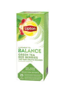 Lipton Ceai verde cu Fructe de Padure Rosii 25 Plicuri -