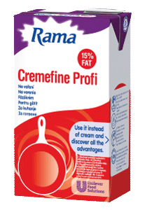 Rama Cremefine Profi 15% - Ofera consistenta preparatelor tale: supe, ciorbe, sosuri calde, sosuri pentru paste. Rama Cremefine Profi 15% - Ofera consistenta preparatelor tale: supe, ciorbe, sosuri calde, sosuri pentru paste.