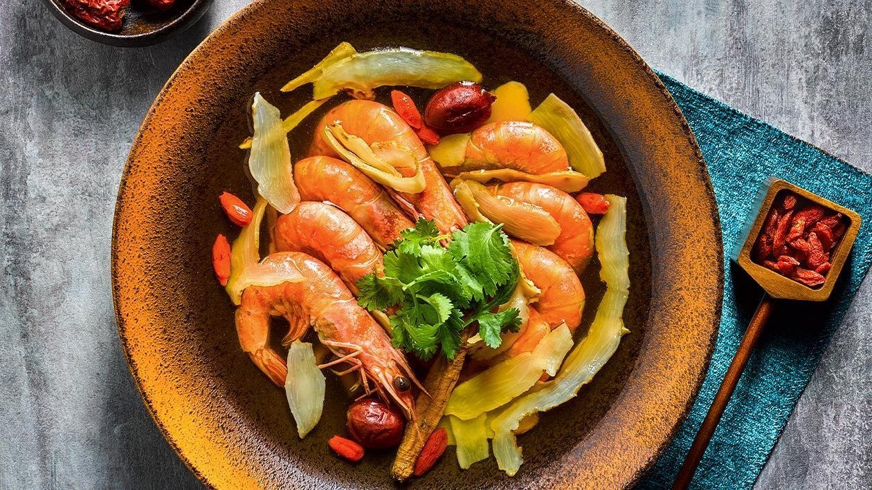 Creveti cu ierburi in stil chinezesc Creveti cu ierburi in stil chinezesc