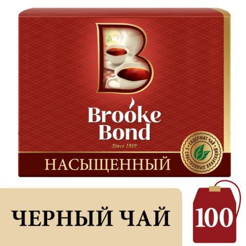 Brooke Bond черный чай "Байховый" в индивидуальных конвертах, 100 шт - Brooke Bond черный чай "Байховый" в индивидуальных конвертах, 100 шт -