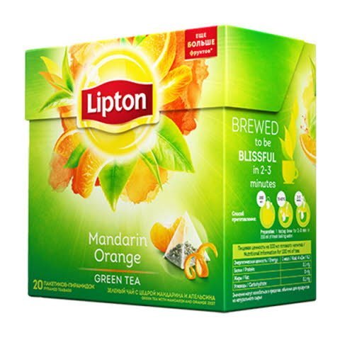Lipton зеленый чай ароматизированный в пирамидках Mandarin Orange Tea с цедрой цитрусовых, 20 шт - Lipton зеленый чай ароматизированный в пирамидках Mandarin Orange Tea с цедрой цитрусовых, 20 шт -