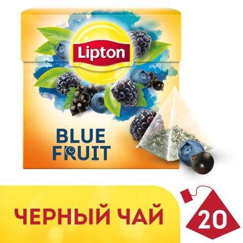 LIPTON черный чай в пирамидках Blue Fruit (20шт) -