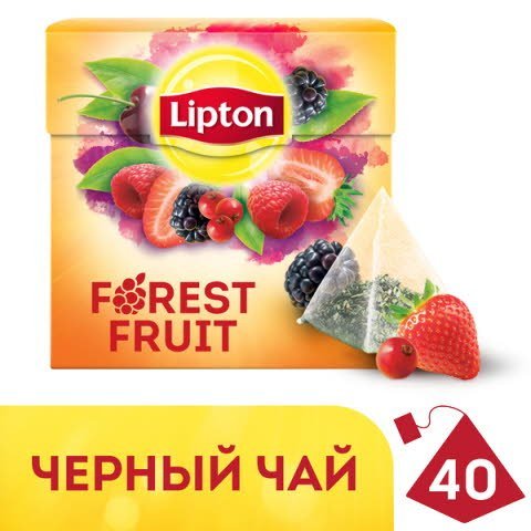Lipton черный чай в пирамидках Forest Fruit Tea с кусочками ягод, 40 шт - Lipton черный чай в пирамидках Forest Fruit Tea с кусочками ягод, 40 шт -