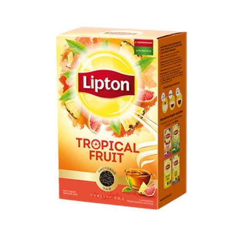 LIPTON черный чай листовой Tropical Fruit (85гр) -