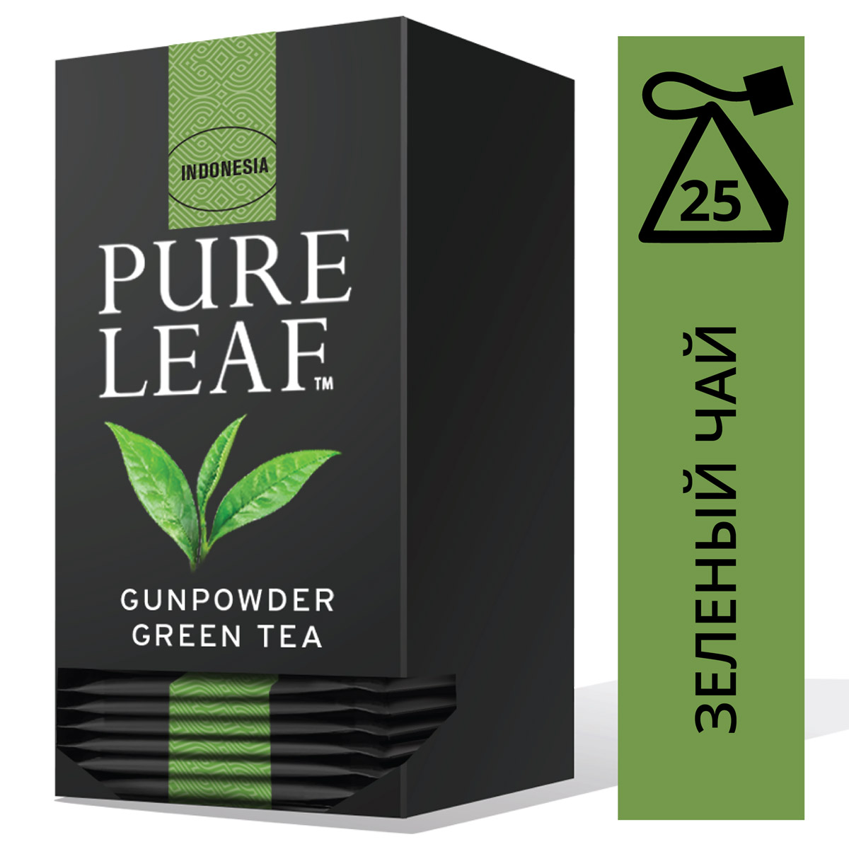 PURE LEAF зеленый чай в пакетиках Gunpowder (25шт) - Крупнолистовой чай
