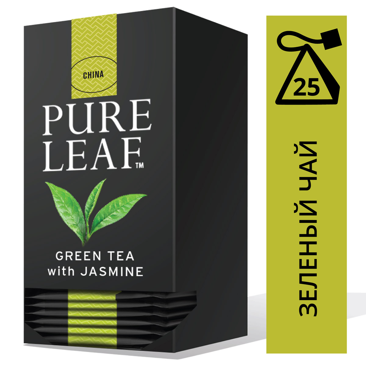 PURE LEAF зеленый чай в пакетиках Jasmine (25шт) - Крупнолистовой чай