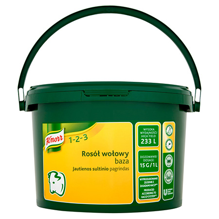 Knorr 1-2-3 Бульйон Яловичий 3.5 кг - Справжній смак яловичини у вигляді концентрованого бульйону.