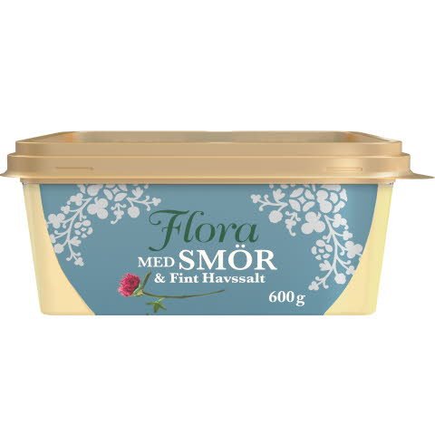 Flora med smör och fint havssalt, 12 x 600 g - Flora med smör och fint havssalt, 12 x 600 g -