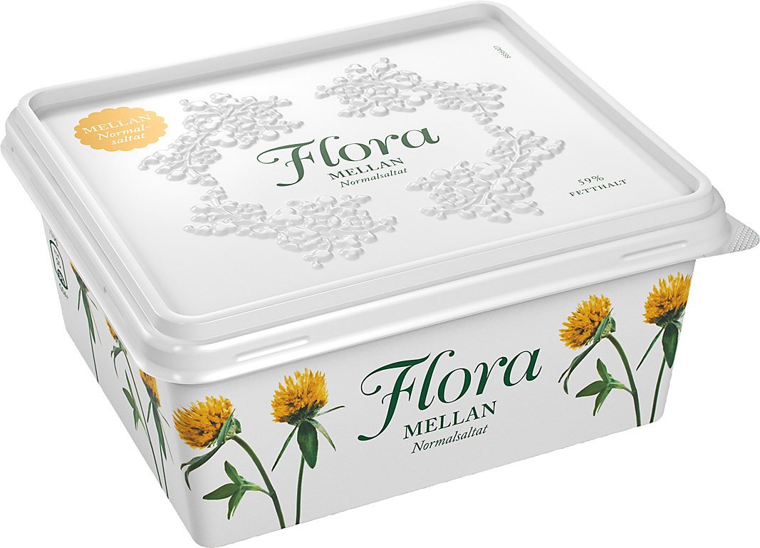 Flora Smörgåsmargarin Mellan normalsaltat 12 x 600 g - Flora Smörgåsmargarin Mellan normalsaltat 12 x 600 g -
