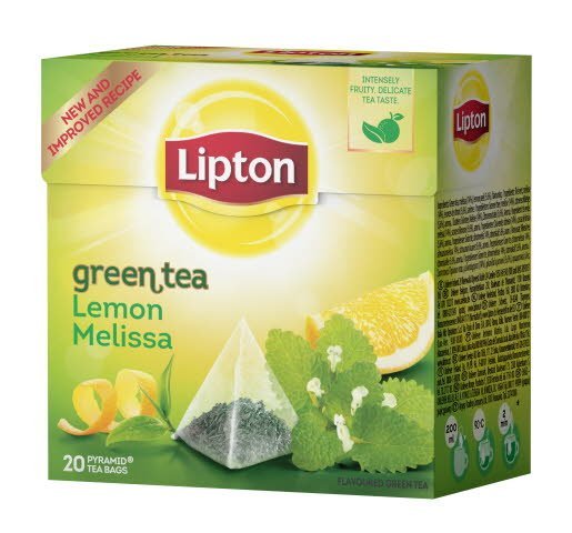 Lipton Green Tea Lemon Melissa, pyramid (utan kuvert) 12 x 20 påsar -