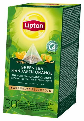 Lipton Green Tea Mandarin Orange, pyramid 6 x 30 påsar - Lipton Green Tea Mandarin Orange, pyramid 6 x 30 påsar -