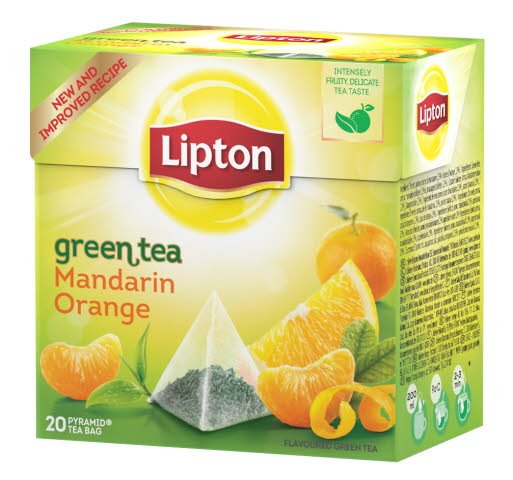 Lipton Green Tea Mandarin Orange, pyramid (utan kuvert) 12 x 20 påsar -