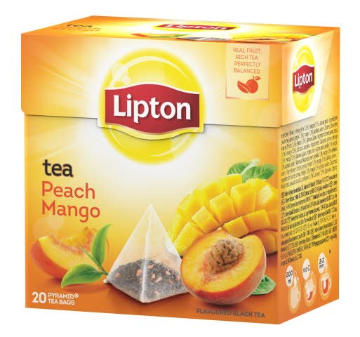 Lipton Peach Mango Tea, pyramid (utan kuvert) 12 x 20 påsar -