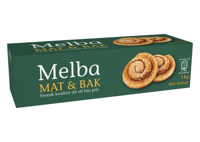 MELBA Mat- och Bakmargarin 80% 10 x 1 kg - MELBA Mat- och Bakmargarin 80% 10 x 1 kg -