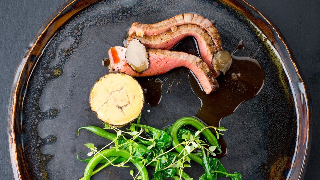 Black Angus-flankstek Rossini Black Angus-flankstek Rossini