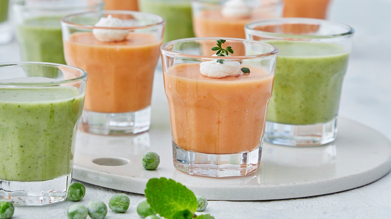 Gazpacho med ärtor, gurka och mynta Gazpacho med ärtor, gurka och mynta