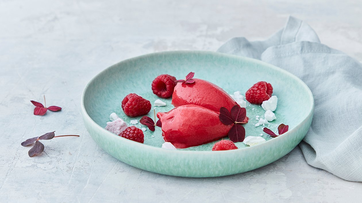 Hallon- & flädersorbet Hallon- & flädersorbet