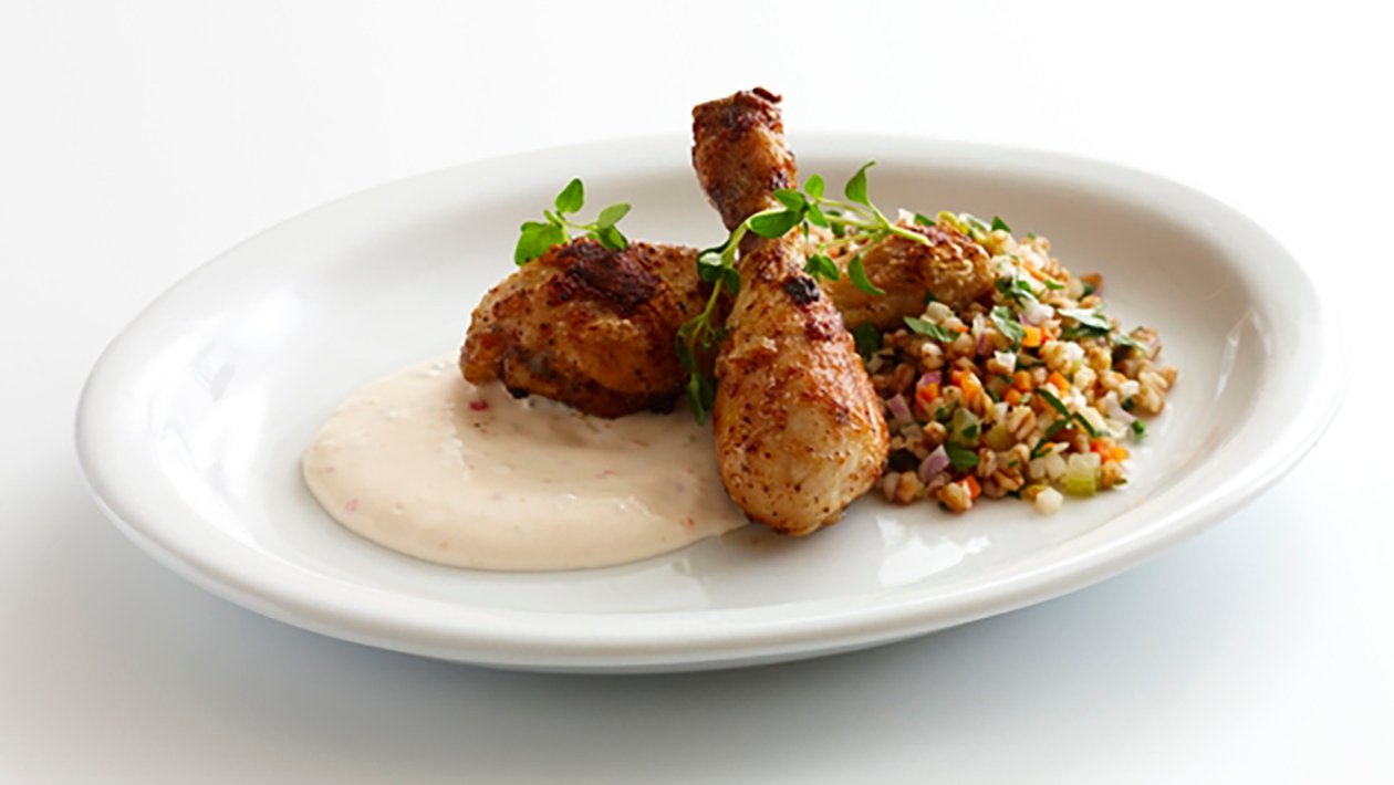 Kyckling drumsticks med matvete och chilidipp, klimatsmart mat Kyckling drumsticks med matvete och chilidipp, klimatsmart mat