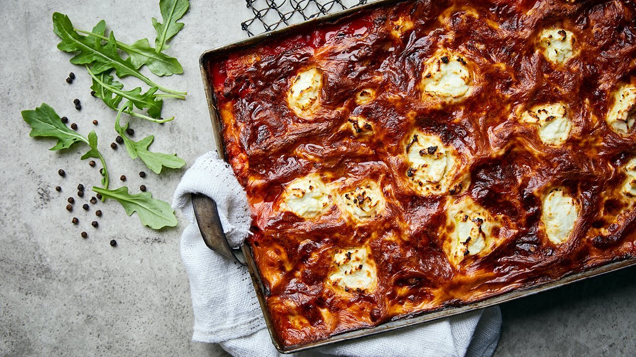 Lasagne på getost och kikärtor Lasagne på getost och kikärtor