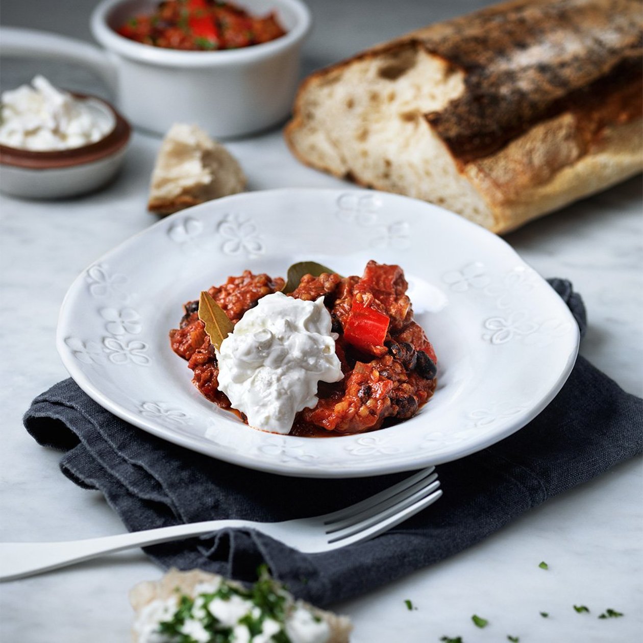Lins & böngryta med rökt chili och getyoghurt Lins & böngryta med rökt chili och getyoghurt
