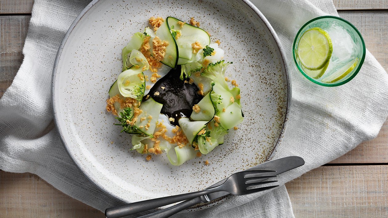 Skrei med kräm av alger, misosmör och grönsaker Skrei med kräm av alger, misosmör och grönsaker