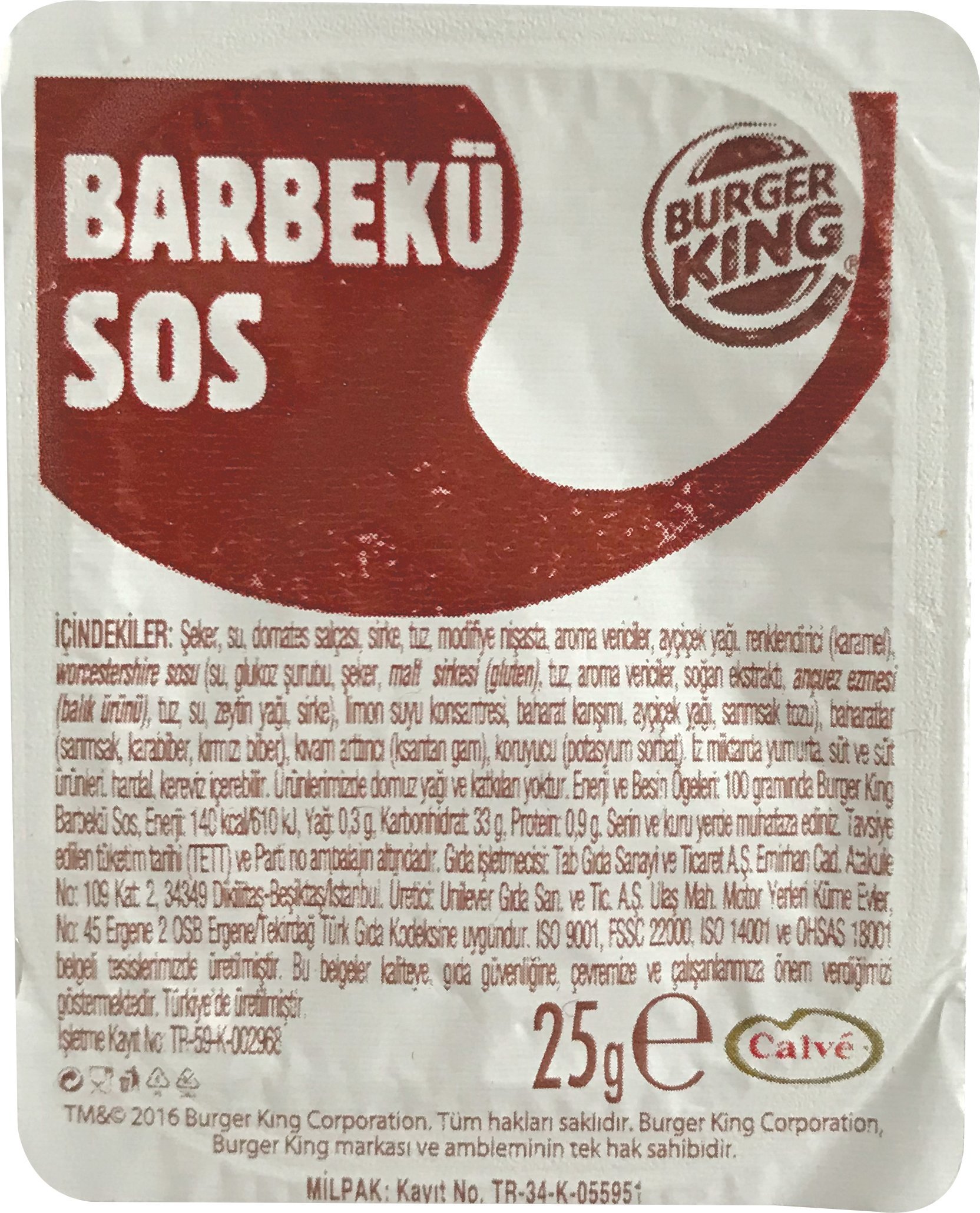 Burger King Barbekü Sos 25gr -