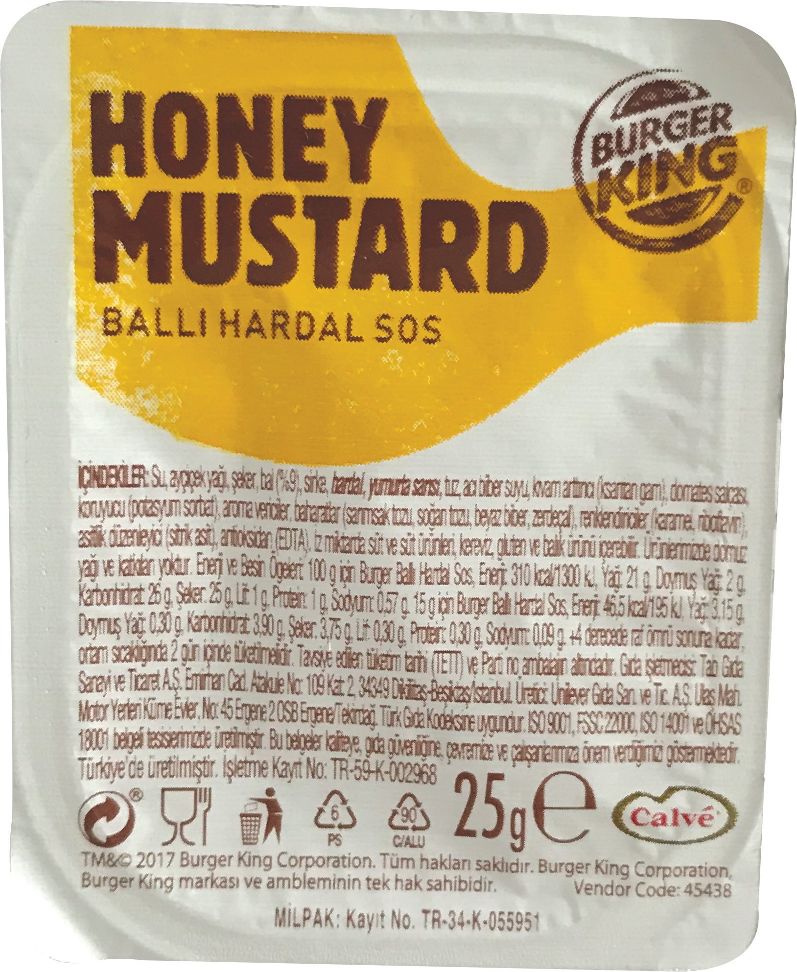 Burger King Honey Mustard 25 Gr -