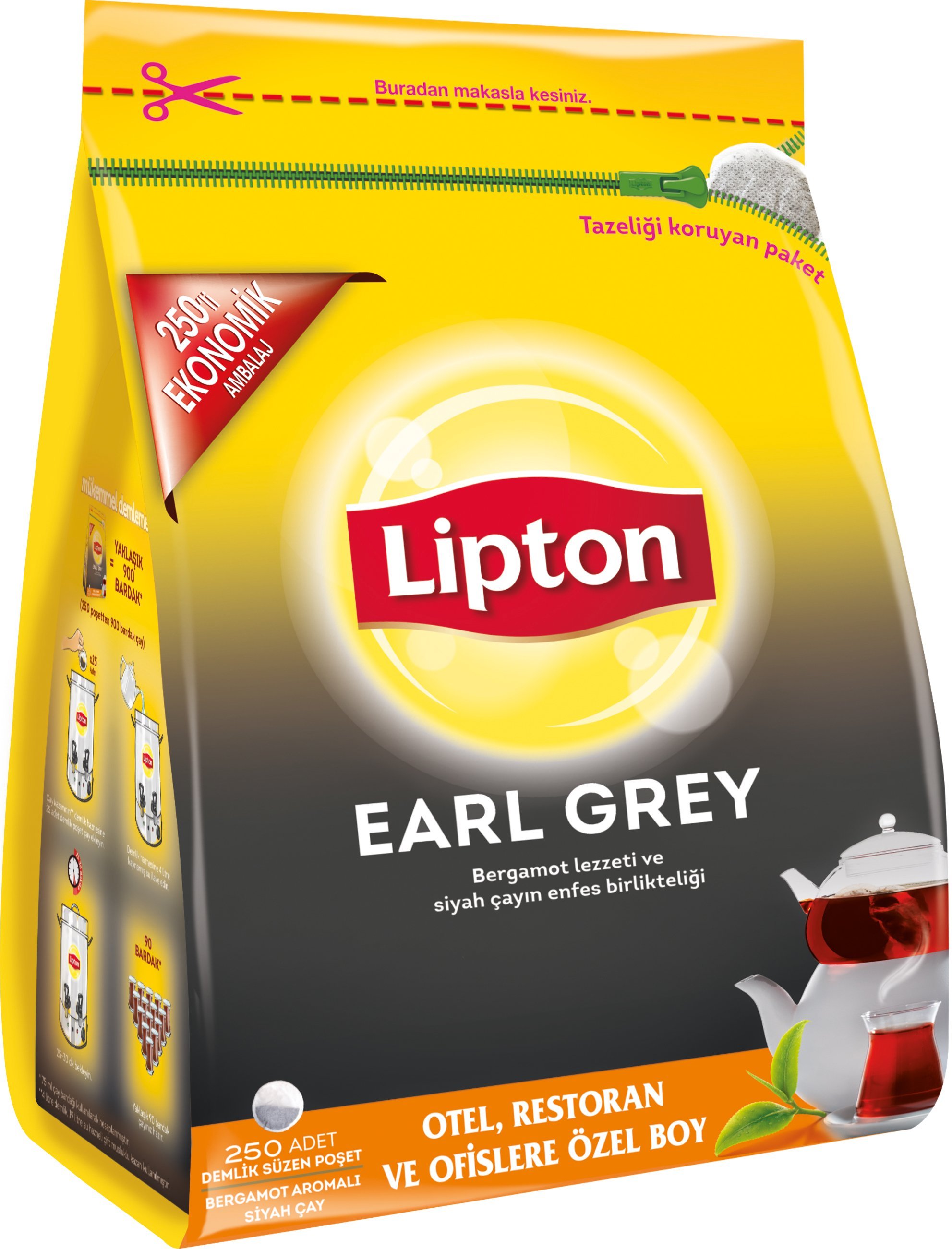 Lipton Earl Grey 250’li Demlik Poşet Çay -