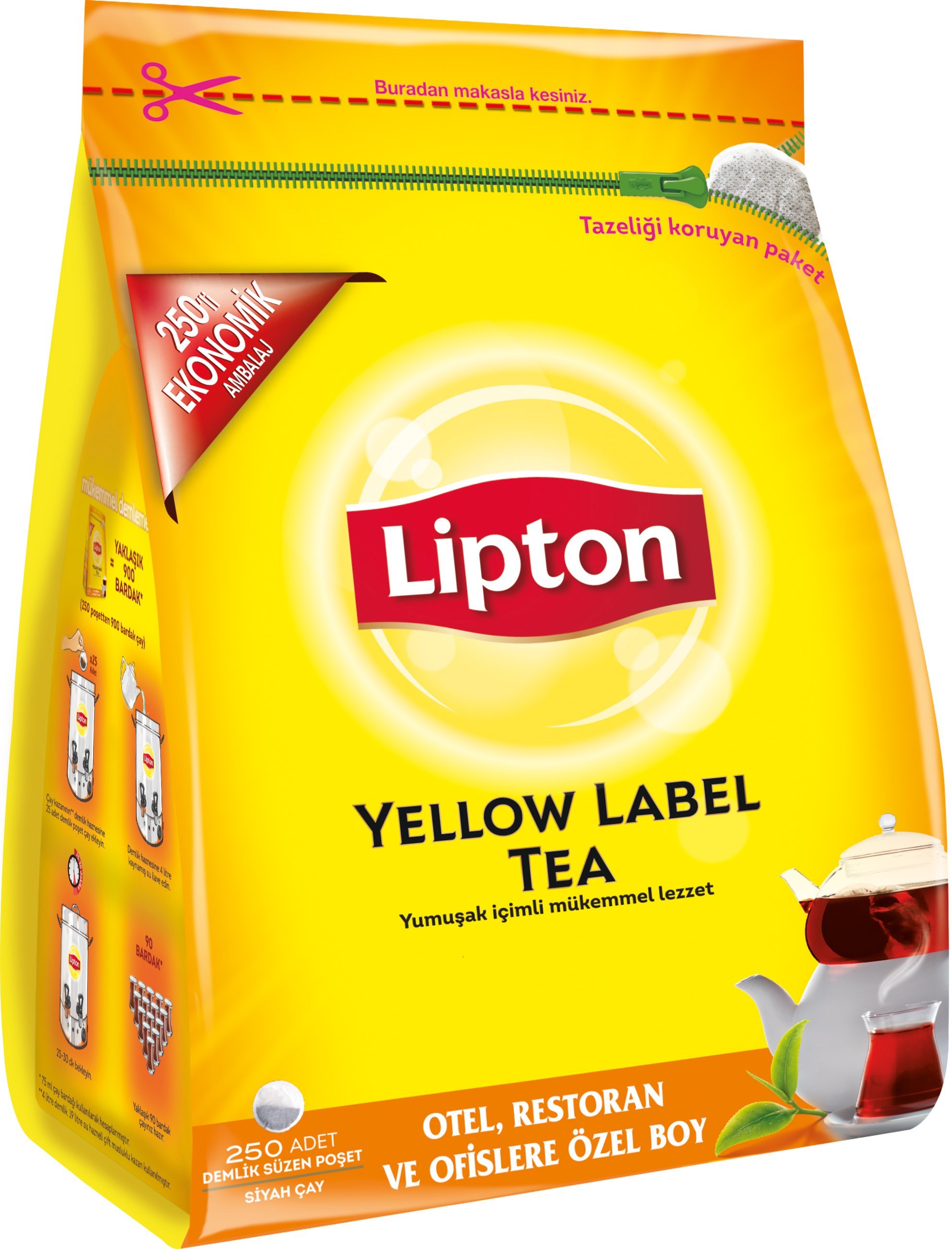 Lipton Yellow Label 250’li Demlik Poşet Çay -