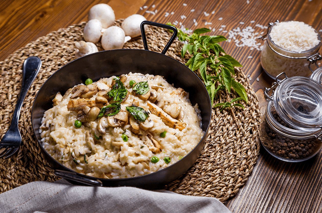 Bezelyeli ve Mantarlı Risotto Bezelyeli ve Mantarlı Risotto