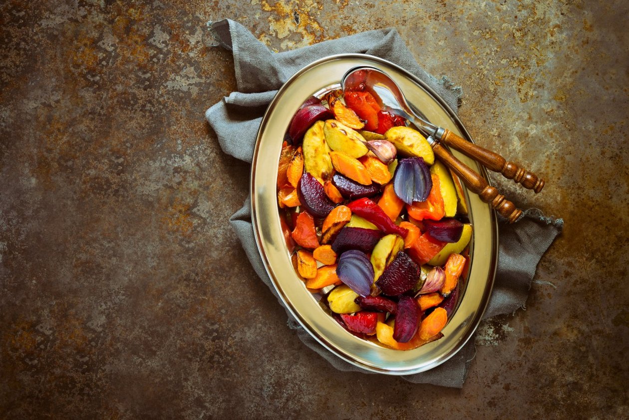 Fırınlanmış Kök Sebzeler, Balsamic Sirkesi İle Fırınlanmış Kök Sebzeler, Balsamic Sirkesi İle