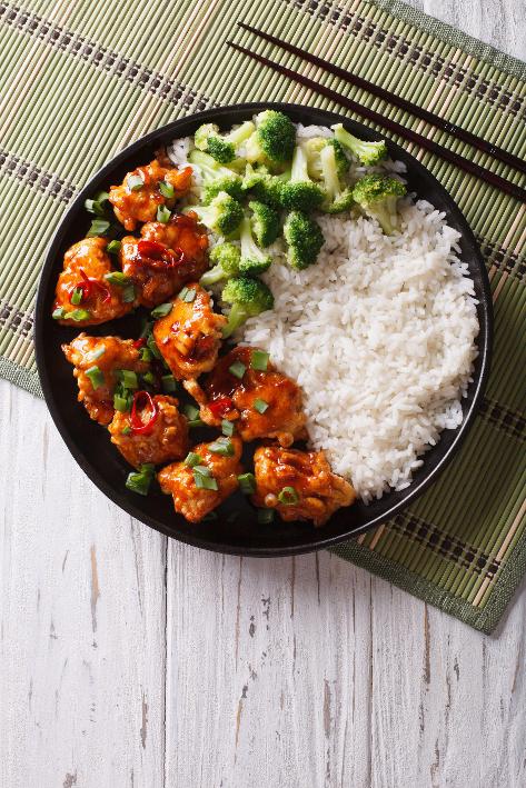 General Tsao'nun Tavuğu, Brokoli ve Buharda Pişmiş Pirinç İle General Tsao'nun Tavuğu, Brokoli ve Buharda Pişmiş Pirinç İle