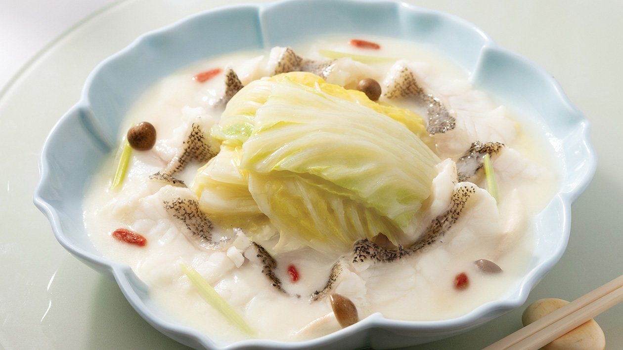 鮮雞濃湯津白浸斑球 – 食譜詳情 鮮雞濃湯津白浸斑球 – 食譜詳情