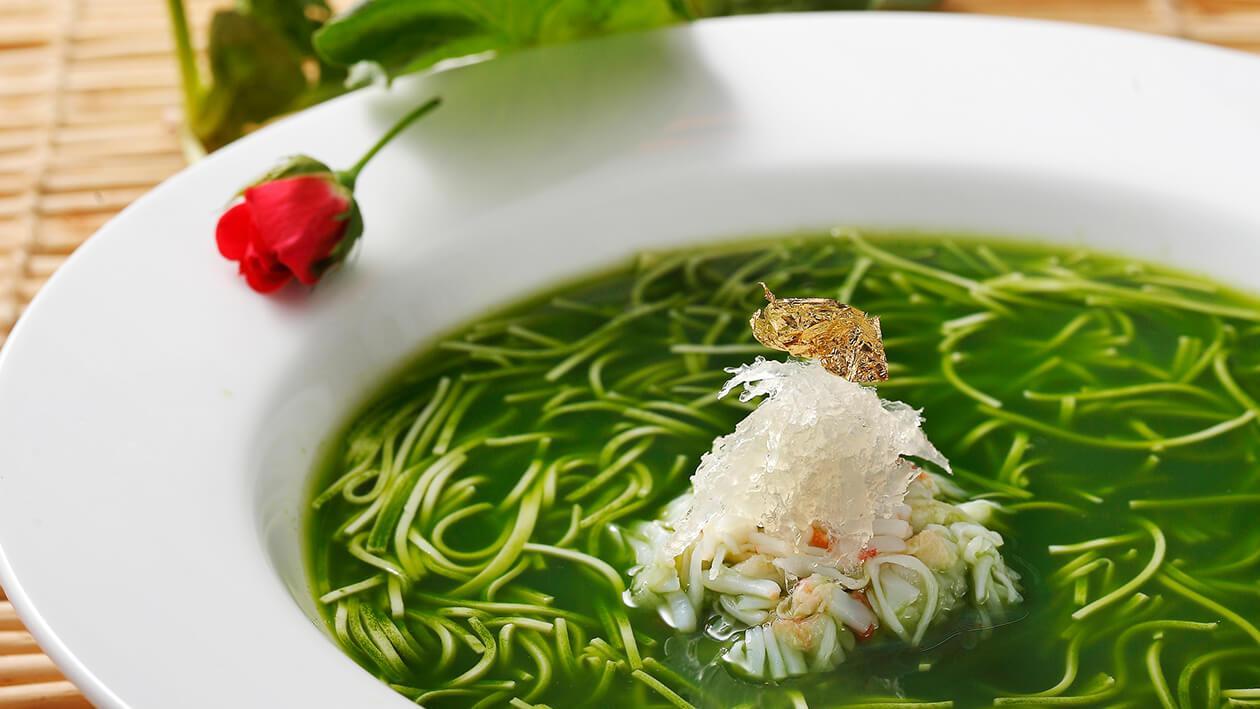 蟹肉燕茸文絲菠菜羹 蟹肉燕茸文絲菠菜羹